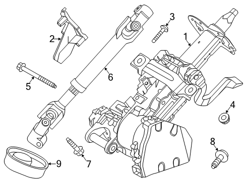 2020 Lincoln Corsair WHEEL ASY - STEERING Diagram for LJ7Z-3600-BE