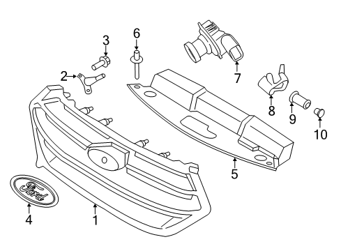 2015 Ford Edge Grille & Components Diagram