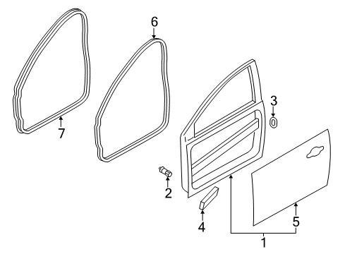 2018 Ford Focus Weatherstrip Assembly - Door Opening Diagram for BM5Z-5820708-E