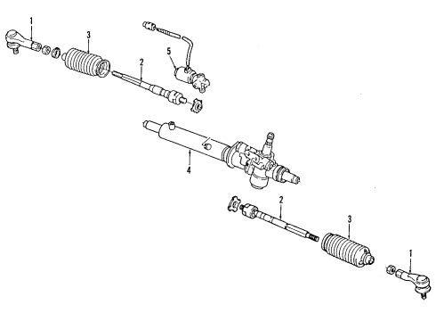 1992 Ford Probe End Spindle Rod Connector Diagram for FO2Z3A130A