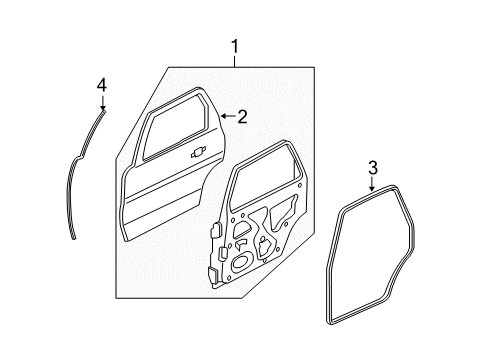 2008 Mercury Mariner Rear Door, Body Diagram 2 - Thumbnail