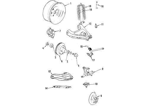 2019 Ford F-350 Super Duty Front Axle Shafts & Differential Diagram