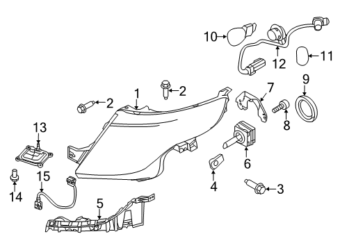 2011 Ford Explorer Headlamp Assembly Diagram for BB5Z-13008-J