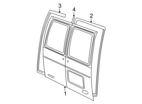 2012 Ford E-150 Back Door - Door & Components Diagram