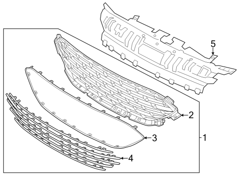 2021 Ford Escape Grille & Components Diagram