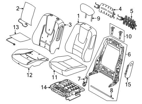 2011 Ford Fusion Seat Cushion Cover Assembly Diagram for BE5Z-5462901-EB