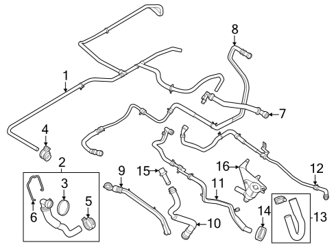 2023 Ford F-350 Super Duty Hoses, Lines & Pipes Diagram