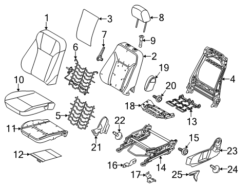 2014 Ford Fiesta Seat Back Cover Assembly Diagram for D2BZ-5464417-BB