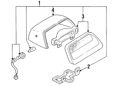 1992 Mercury Tracer High Mount Lamps Diagram 1 - Thumbnail