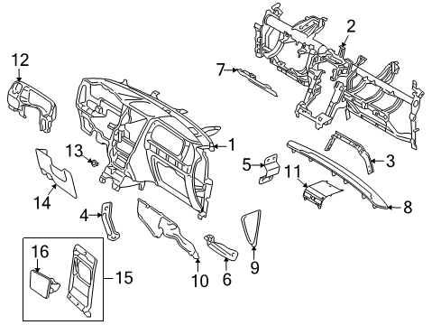 2007 Lincoln Navigator Panel Assy - Instrument Trim Diagram for 7L7Z-7804302-AA