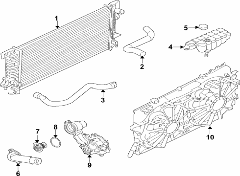 2023 Lincoln Nautilus Cooling System, Radiator, Water Pump, Cooling Fan Diagram