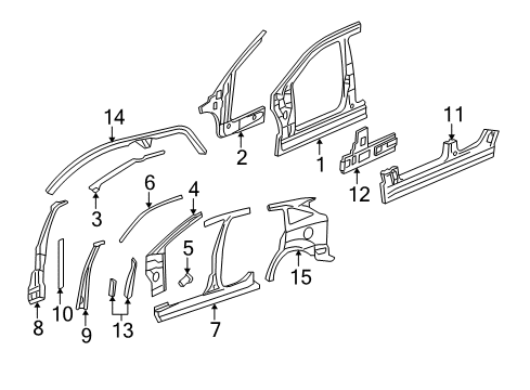 2007 Ford Focus Weatherstrip Assy - Door Opening Diagram for XS4Z-5451822-BC