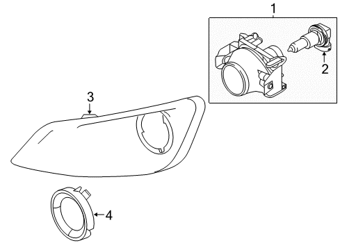 2014 Lincoln MKS Bulbs Diagram 1 - Thumbnail