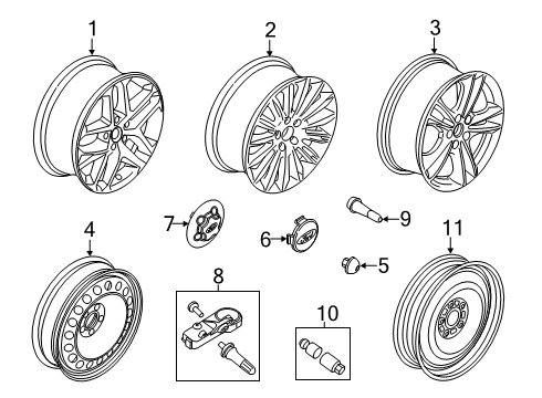 2020 Ford SSV Plug-In Hybrid WHEEL ASY Diagram for EM2Z-1015-D