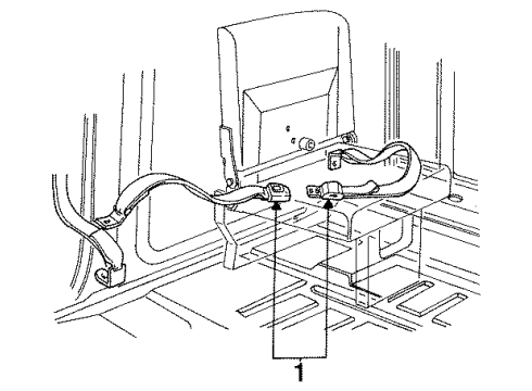 1992 Ford F-150 Child Seat Coupling Belt Kit Diagram for E9TZ-18613B84-A