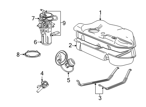 2001 Ford Taurus Throttle Control Cable Assembly Diagram for YF1Z-9A758-AA