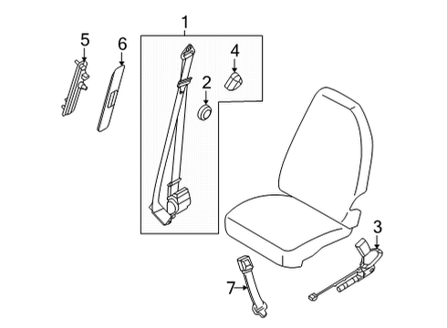 2016 Ford E-350 Super Duty Seat Belt Diagram