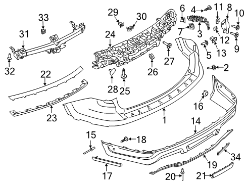 2019 Ford Explorer REFLECTOR ASY Diagram for FB5Z-15A449-C