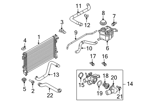 2012 Ford Taurus Radiator Assembly Diagram for 7T4Z-8005-B