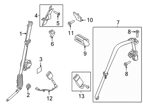 2022 Ford F-150 SEAT BELT ASY Diagram for ML3Z-1661202-AA