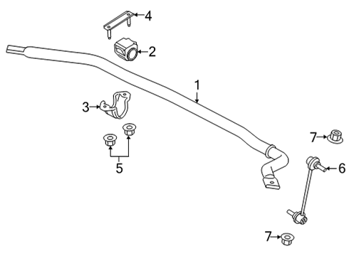 2021 Ford F-150 Stabilizer Bar & Components - Front Diagram 2 - Thumbnail