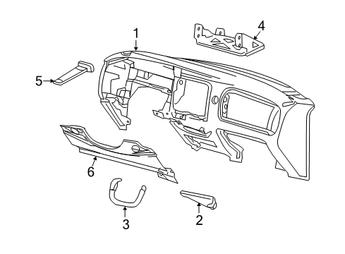 2008 Ford Ranger Cluster & Switches, Instrument Panel Diagram