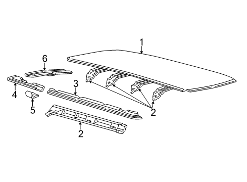 1997 Ford E-350 Econoline Roof & Components Diagram