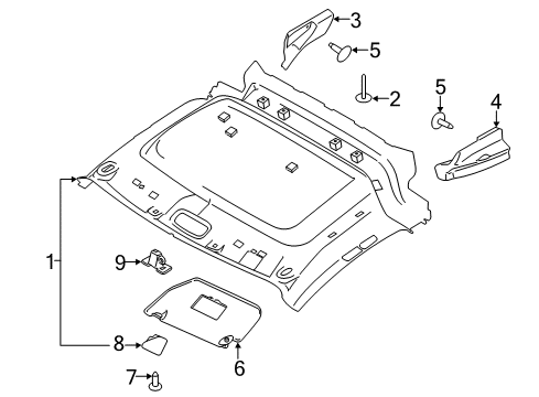 2016 Ford Transit Connect Interior Trim - Roof Diagram 8 - Thumbnail