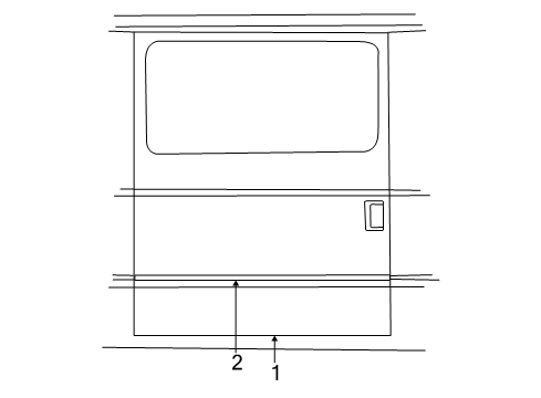 2000 Ford E-350 Super Duty Side Loading Door & Components, Exterior Trim, Trim Diagram 2 - Thumbnail