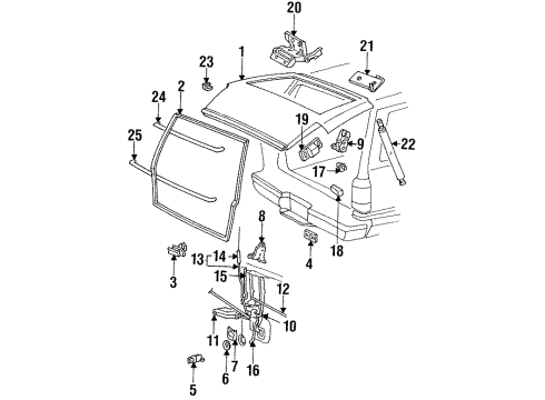 1992 Ford Explorer Gate Assembly Diagram for F17Z-7840010-DA