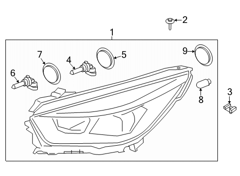 2021 Ford Escape Headlamp Components Diagram