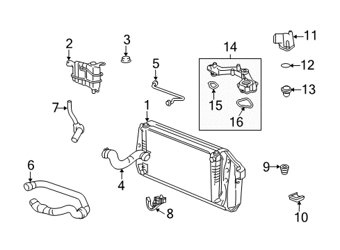 2008 Ford Expedition Radiator & Components Diagram