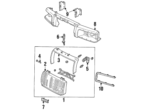 1997 Lincoln Town Car Decal Diagram for F7VZ8A223BA