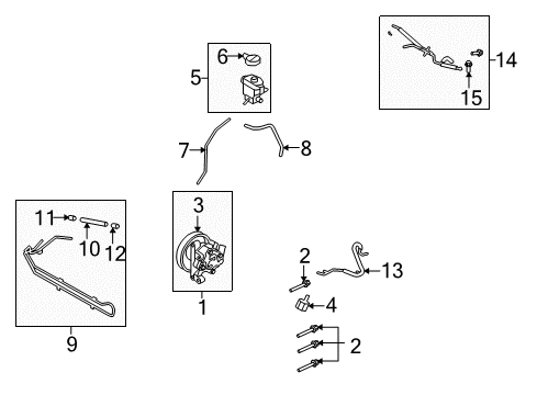 2007 Lincoln MKX Hose Assembly - Reservoir To Pump Diagram for 7T4Z-3691-B