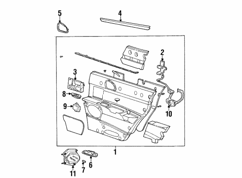 1997 Lincoln Continental Speaker Assembly Diagram for F5OY18808E