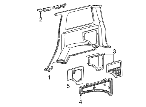 2001 Ford Explorer Interior Trim - Quarter Panels Diagram