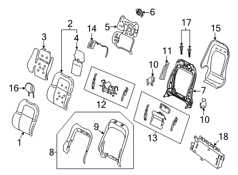 2020 Lincoln Corsair PAD - SEAT BACK Diagram for LJ7Z-7864811-D