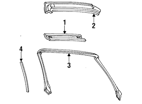 1996 Ford Mustang Header Assembly - Windscreen Diagram for F4ZZ-7603408-A