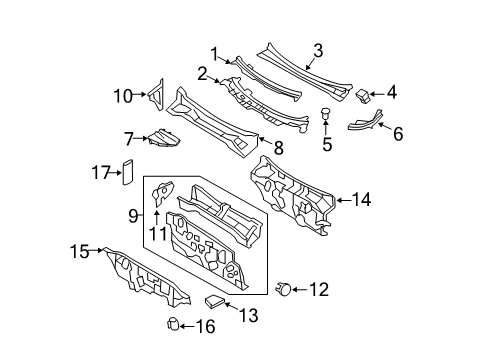 2011 Ford Escape Cowl Diagram 2 - Thumbnail