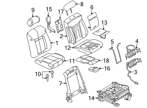 2014 Ford F-150 Seat Cushion Cover Assembly Diagram for DL3Z-1562901-DD