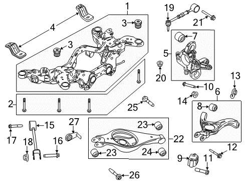 2012 Lincoln MKS Rear Suspension, Control Arm Diagram 4 - Thumbnail