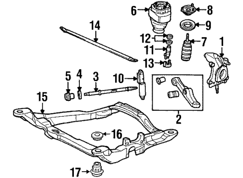 1999 Lincoln Continental Bracket Assembly Tie Bar Diagram for F5OY3A420B