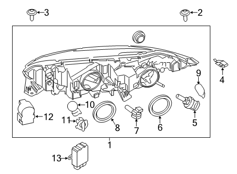 2016 Ford Transit Connect Bracket - Headlamp Mounting Diagram for DT1Z-13A005-C