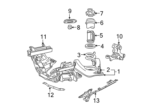 2001 Ford Mustang Arm Assembly - Front Suspension Diagram for YR3Z-3078-B