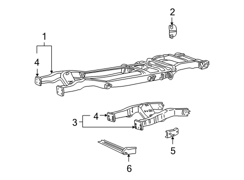 2001 Ford Excursion Frame & Components Diagram