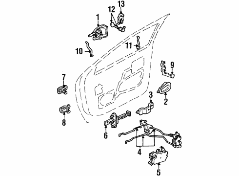 1999 Mercury Villager Latch Diagram for 1F5Z-12219A64-CA