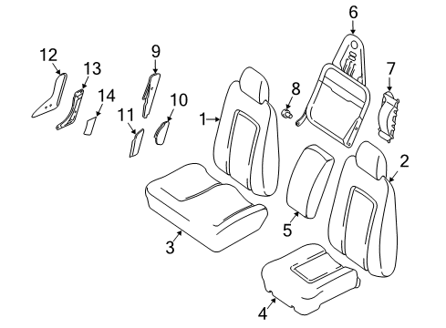 2003 Ford Expedition Seat Cushion Cover Assembly Diagram for 3L1Z-7862900-CBB