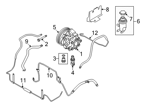 2011 Ford Transit Connect P/S Pump & Hoses, Steering Gear & Linkage Diagram