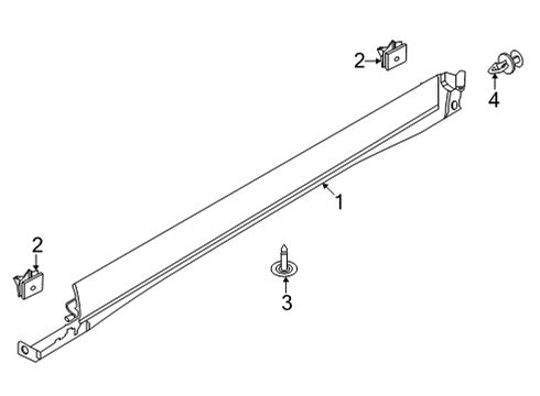 2021 Ford Mustang Mach-E Exterior Trim - Pillars Diagram