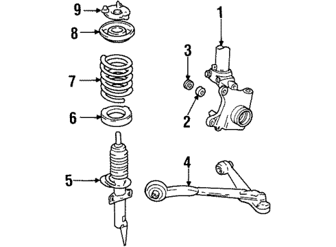 2002 Ford Windstar Front Suspension, Control Arm, Stabilizer Bar Diagram 1 - Thumbnail